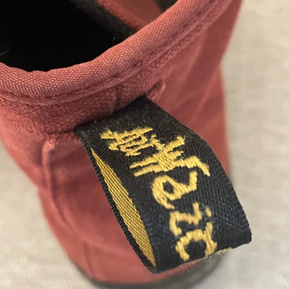 Dr. Martens Ladies Shoreditch Red Canvas Boots Sz 7 - Picture 7 of 9
